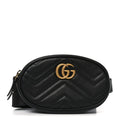 Gucci Calfskin Matelasse GG Marmont Belt Bag 85 34 Black