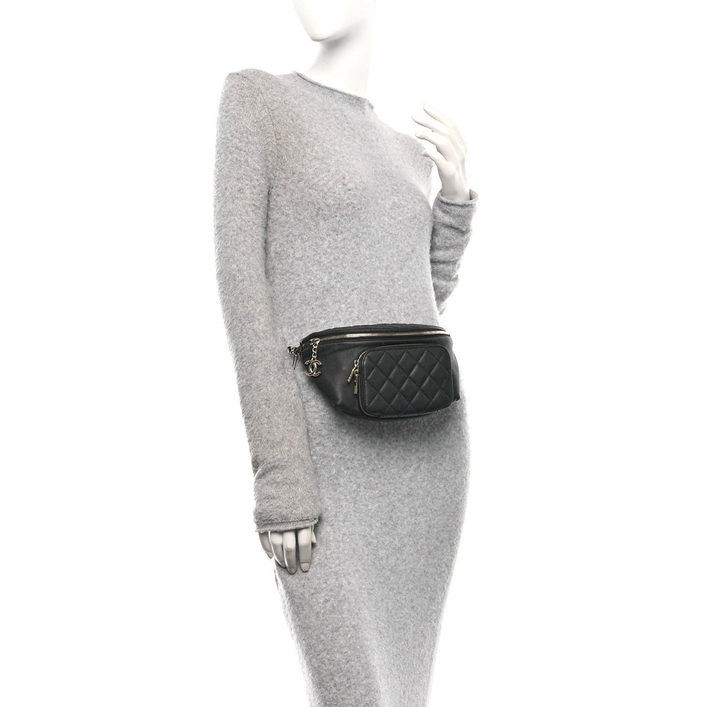 Chanel Caviar Quilted Business Affinity Waist Belt Bag Black