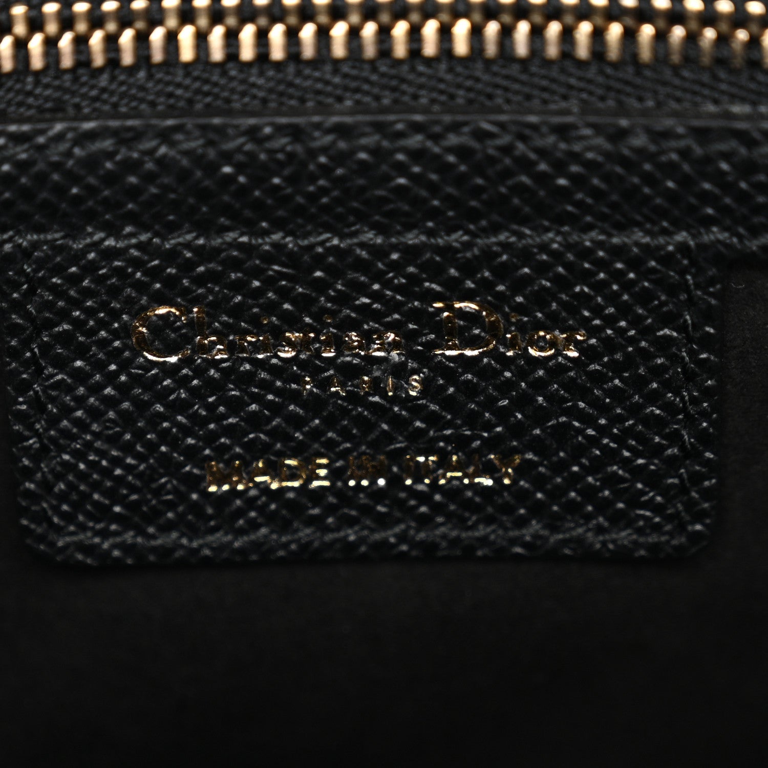 Christian Dior Grained Calfskin Saddle Bag With Strap Black