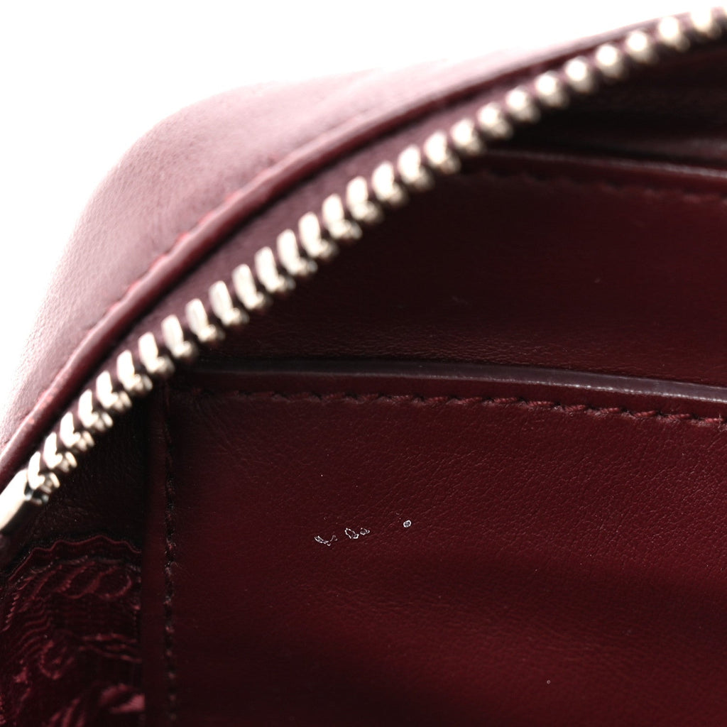Prada Soft Calfskin Impunture Diagramme Small Camera Bag Granato