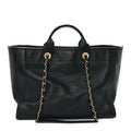 Chanel Calfskin Medium Deauville Tote Black