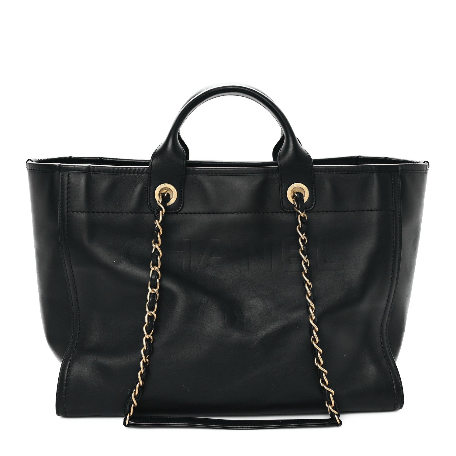 Chanel Calfskin Medium Deauville Tote Black