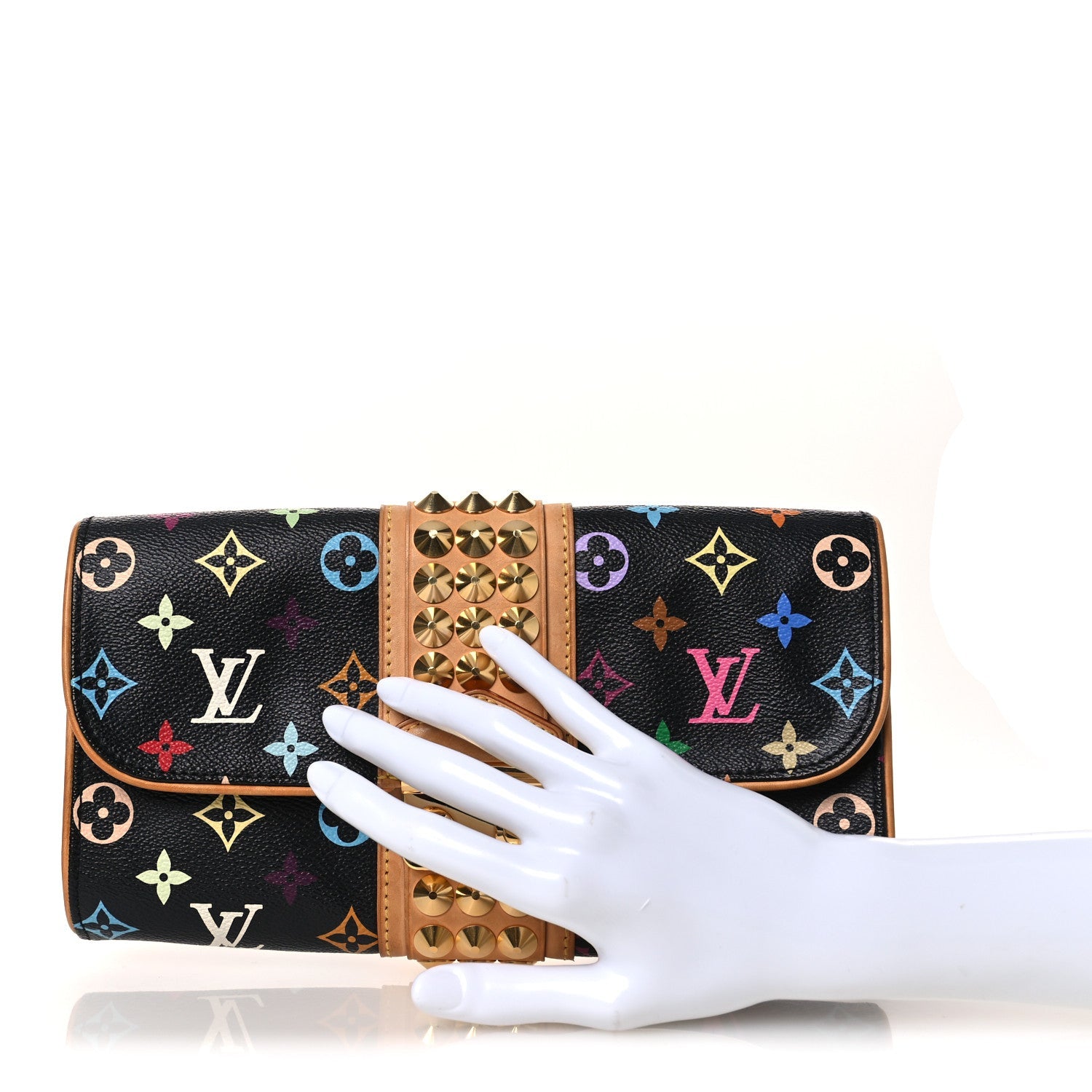 Louis Vuitton Monogram Multicolor Courtney Clutch Black