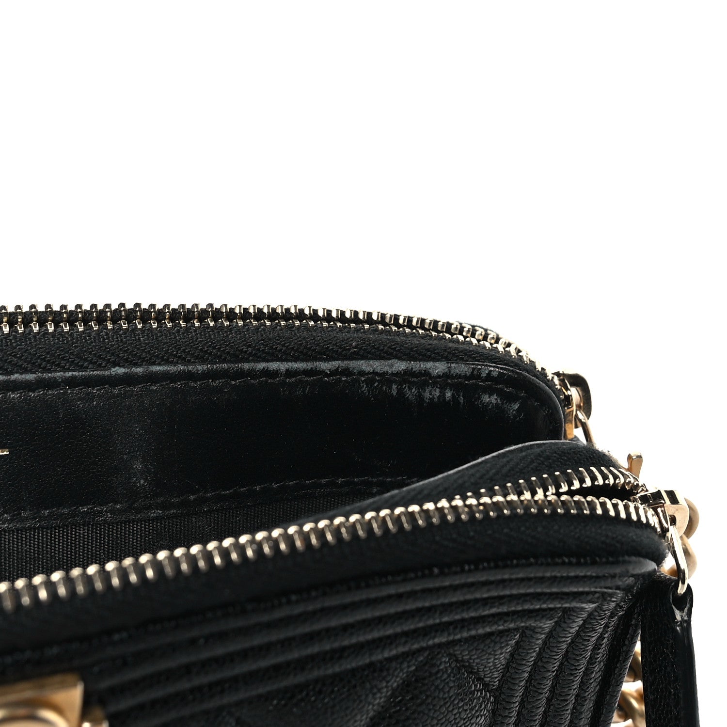 Chanel Caviar Quilted Small Boy Clutch With Chain Black