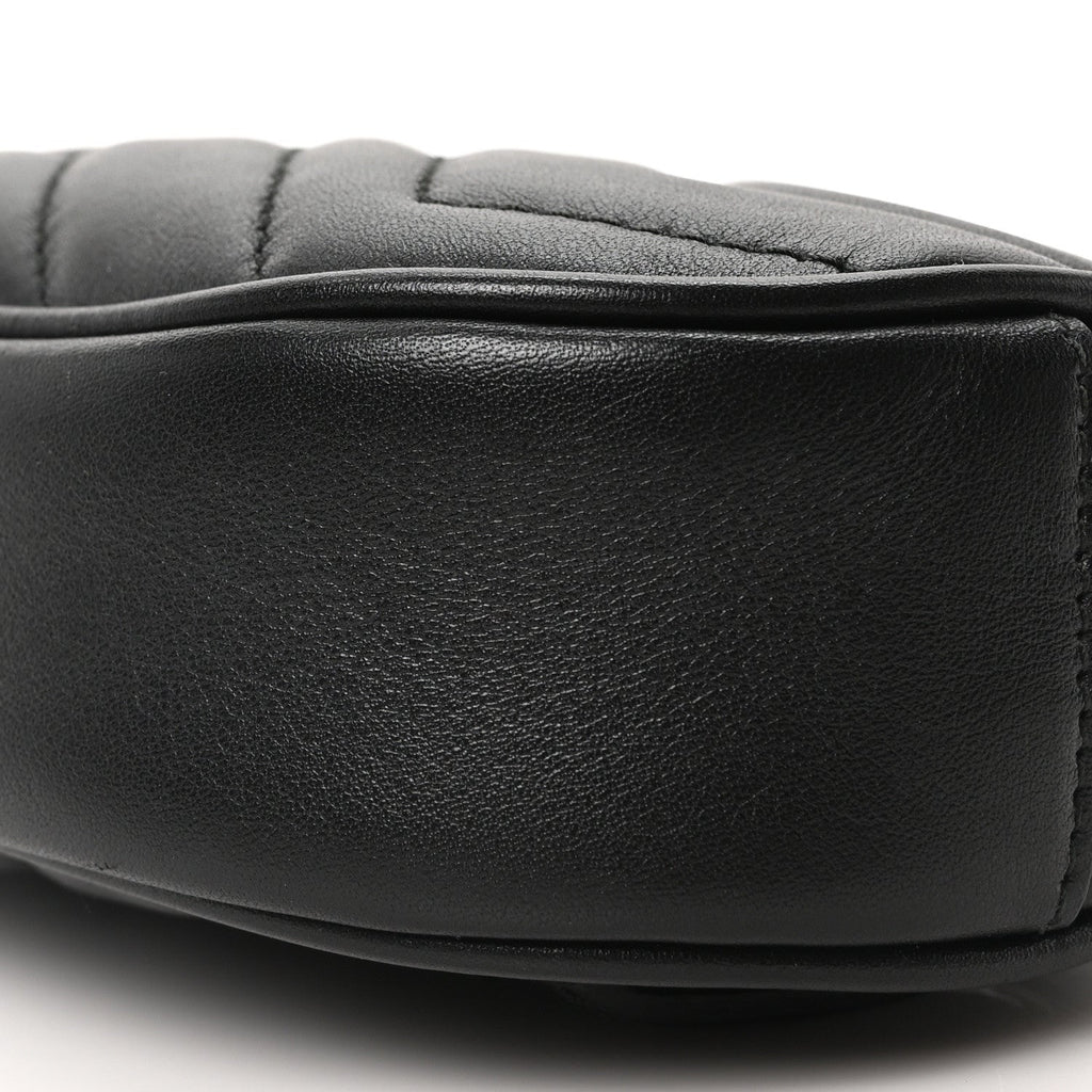 Gucci Calfskin Matelasse GG Marmont Belt Bag 95 38 Black