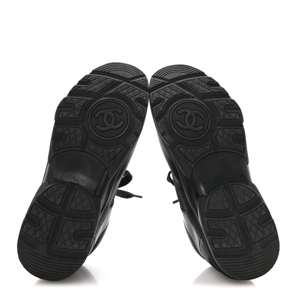 Calfskin Lambskin CC Uniform Sneakers 40 Black