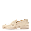 Chanel Shiny Calfskin Logo Loafers 39.5 Beige