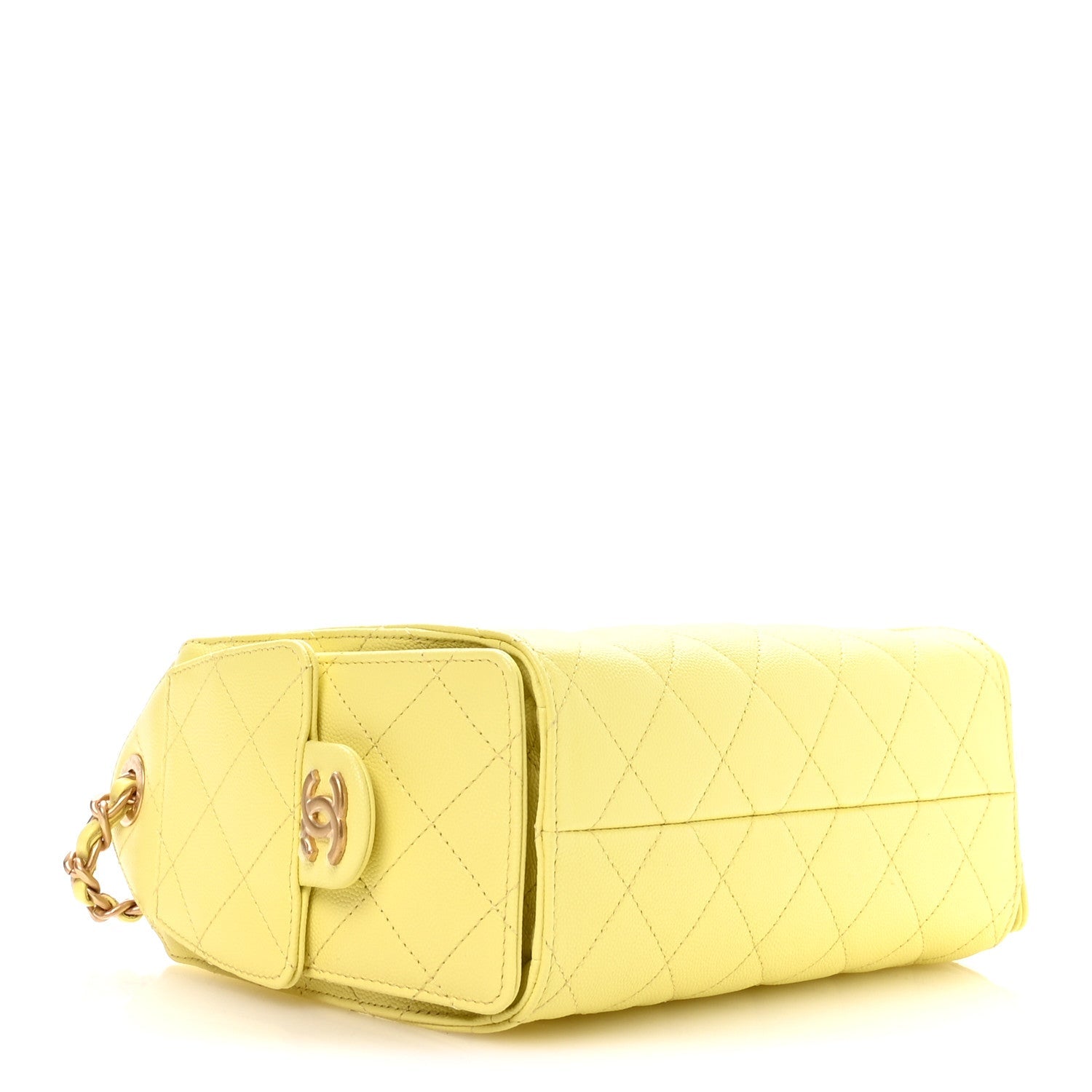 Chanel Caviar Quilted Mini Chanel 25 Handbag Light Yellow