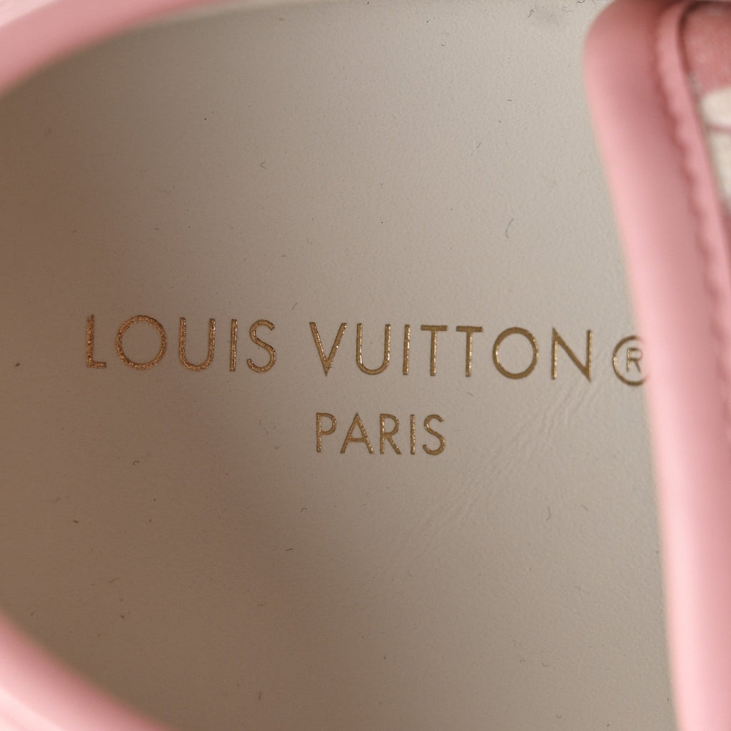 Louis Vuitton Denim Monogram Squad Sneakers 38.5 Pink