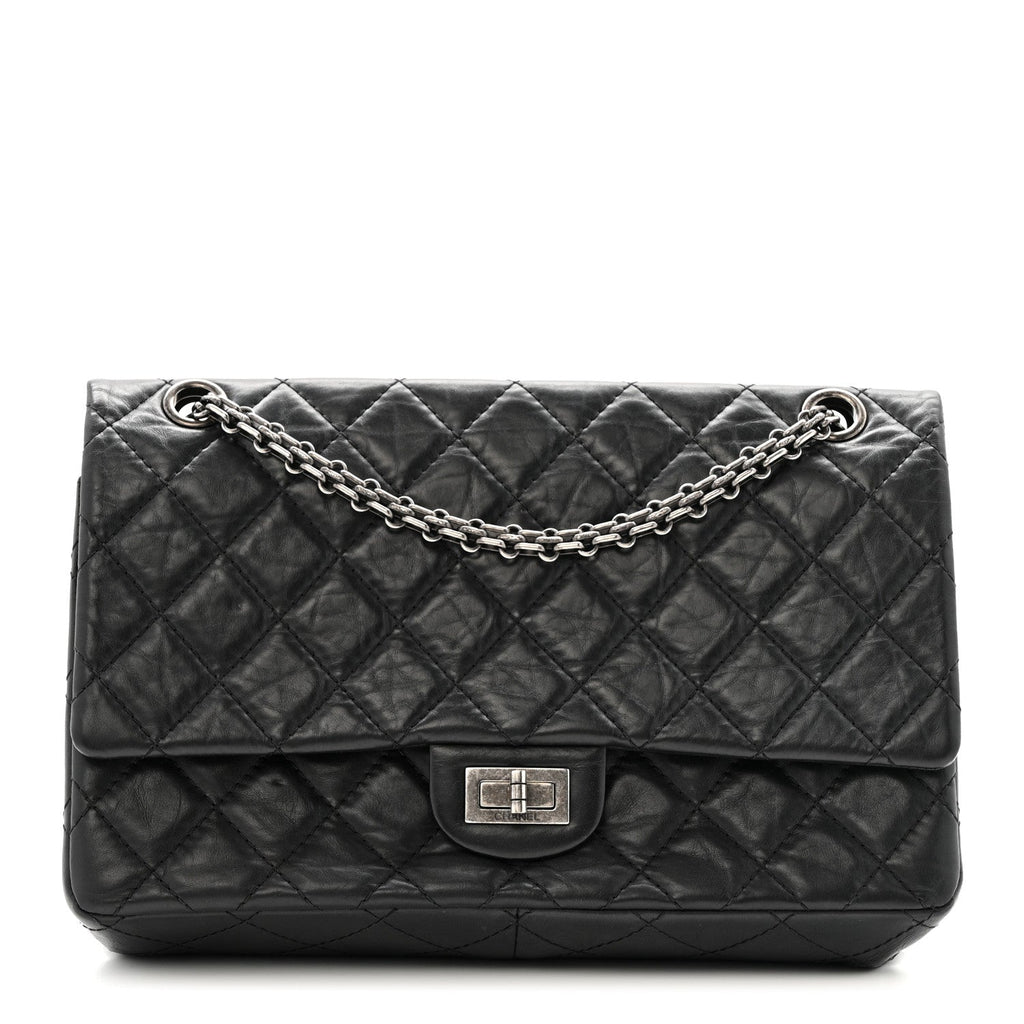Chanel Aged Calfskin Quilted 2.55 Reissue 226 Flap Black