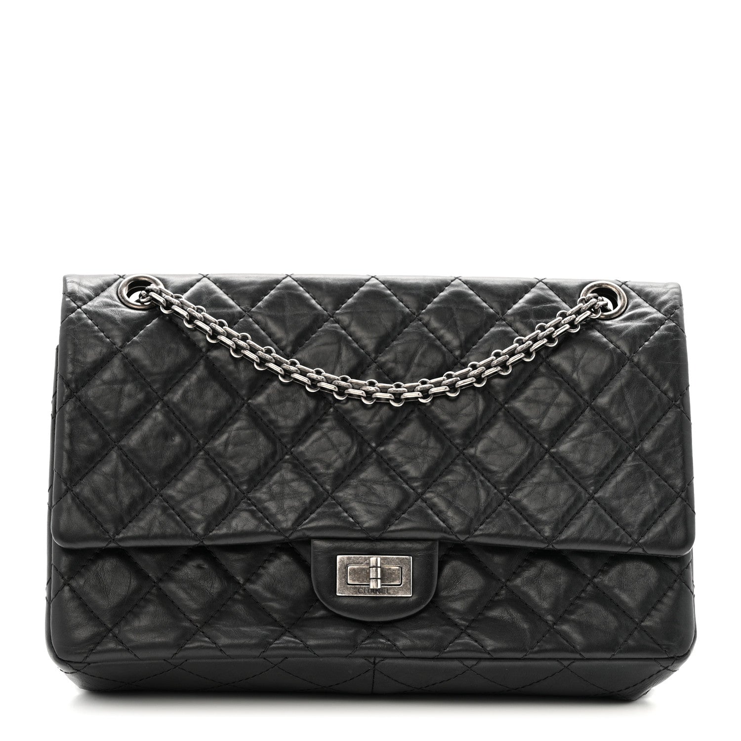 Chanel Aged Calfskin Quilted 2.55 Reissue 226 Flap Black