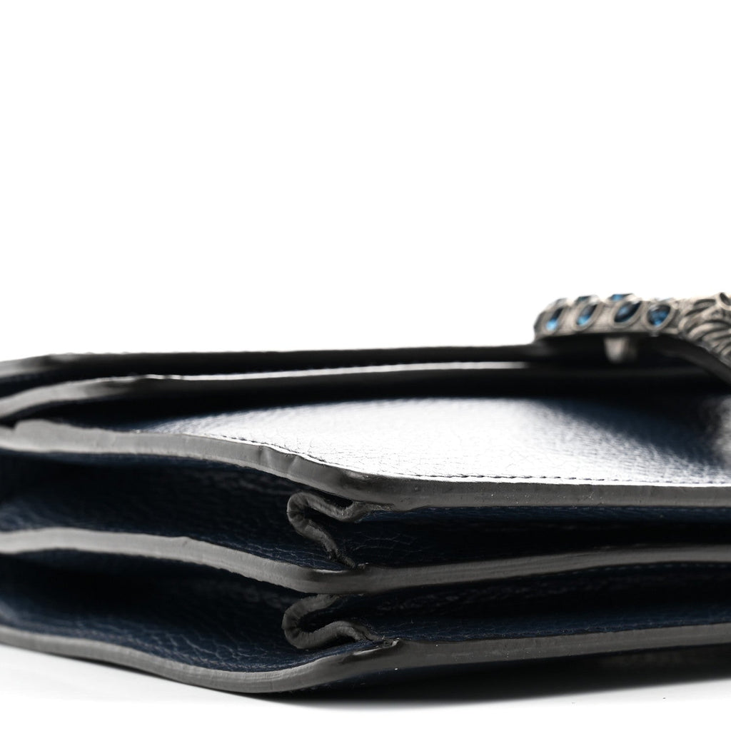 Gucci Dollar Calfskin Crystal Small Dionysus Shoulder Bag Blue Agata Montana Sapphire
