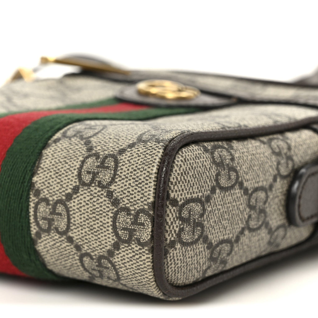 Gucci GG Supreme Monogram Web Mini Ophidia Messenger Brown