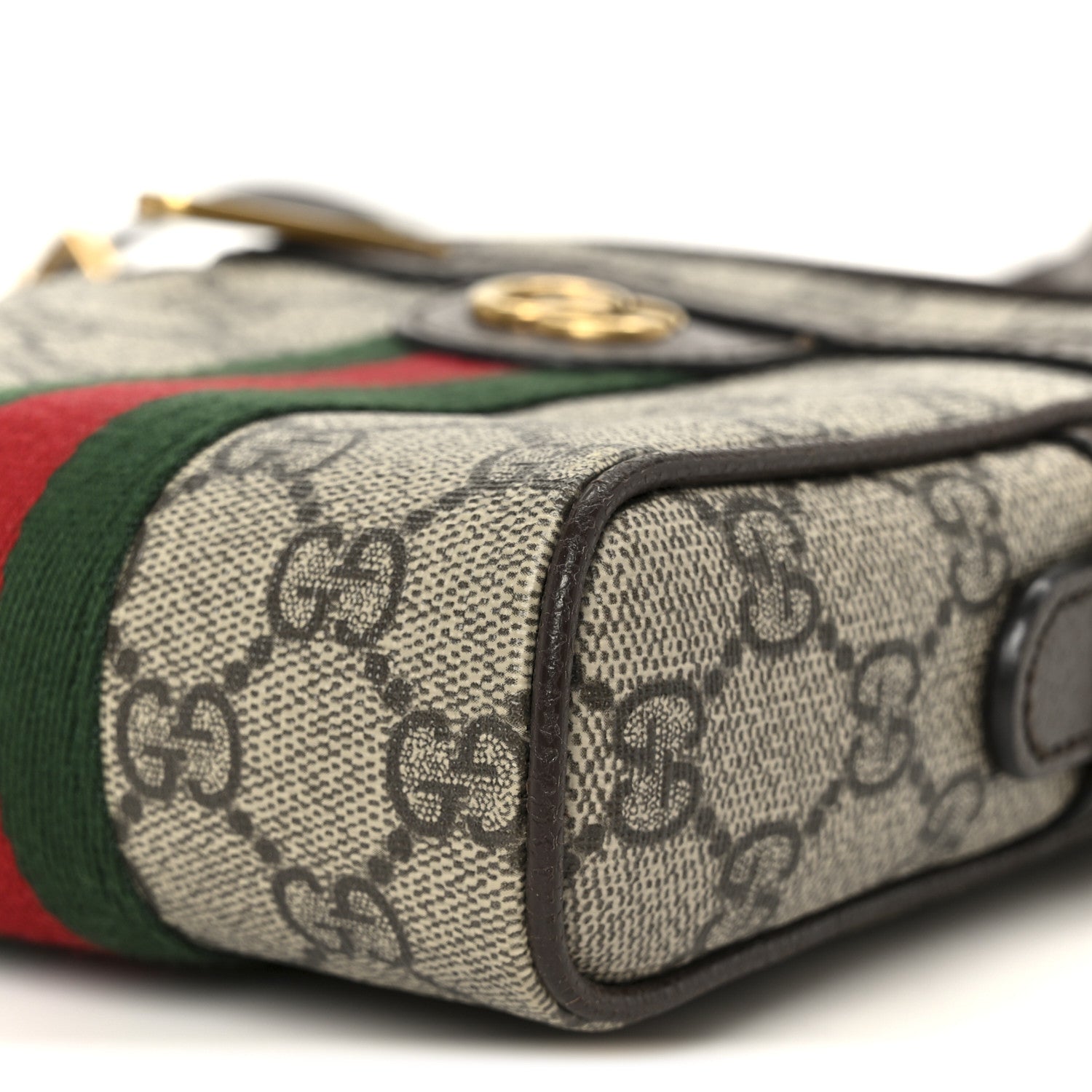Gucci GG Supreme Monogram Web Mini Ophidia Messenger Brown