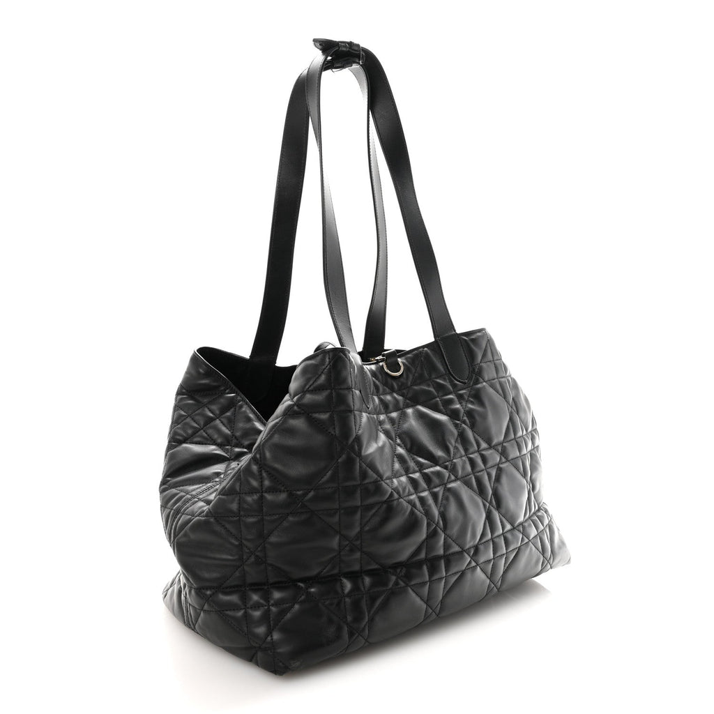 Christian Dior Calfskin Macrocannage Large Toujours Black