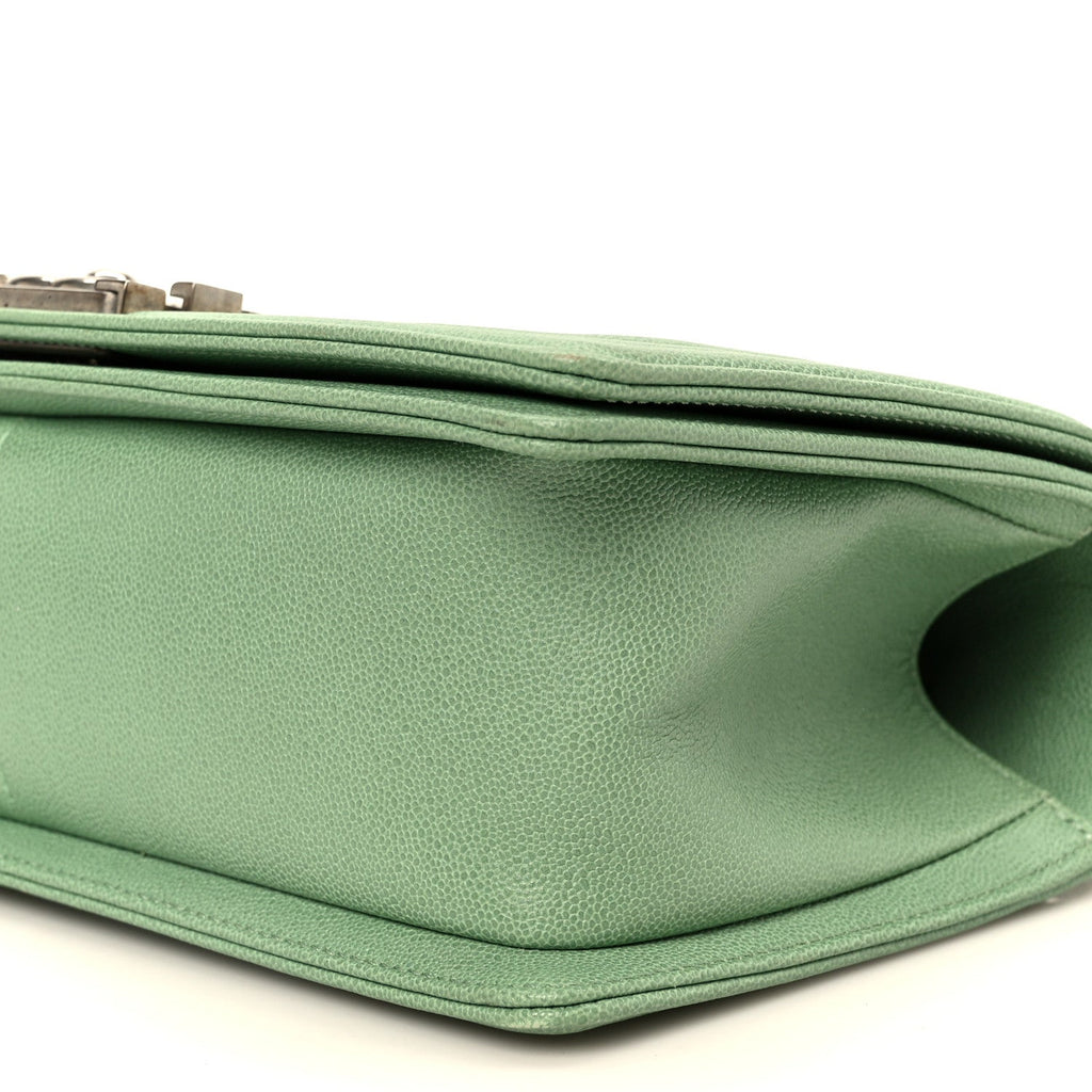 Chanel Caviar Quilted Medium Boy Flap Green