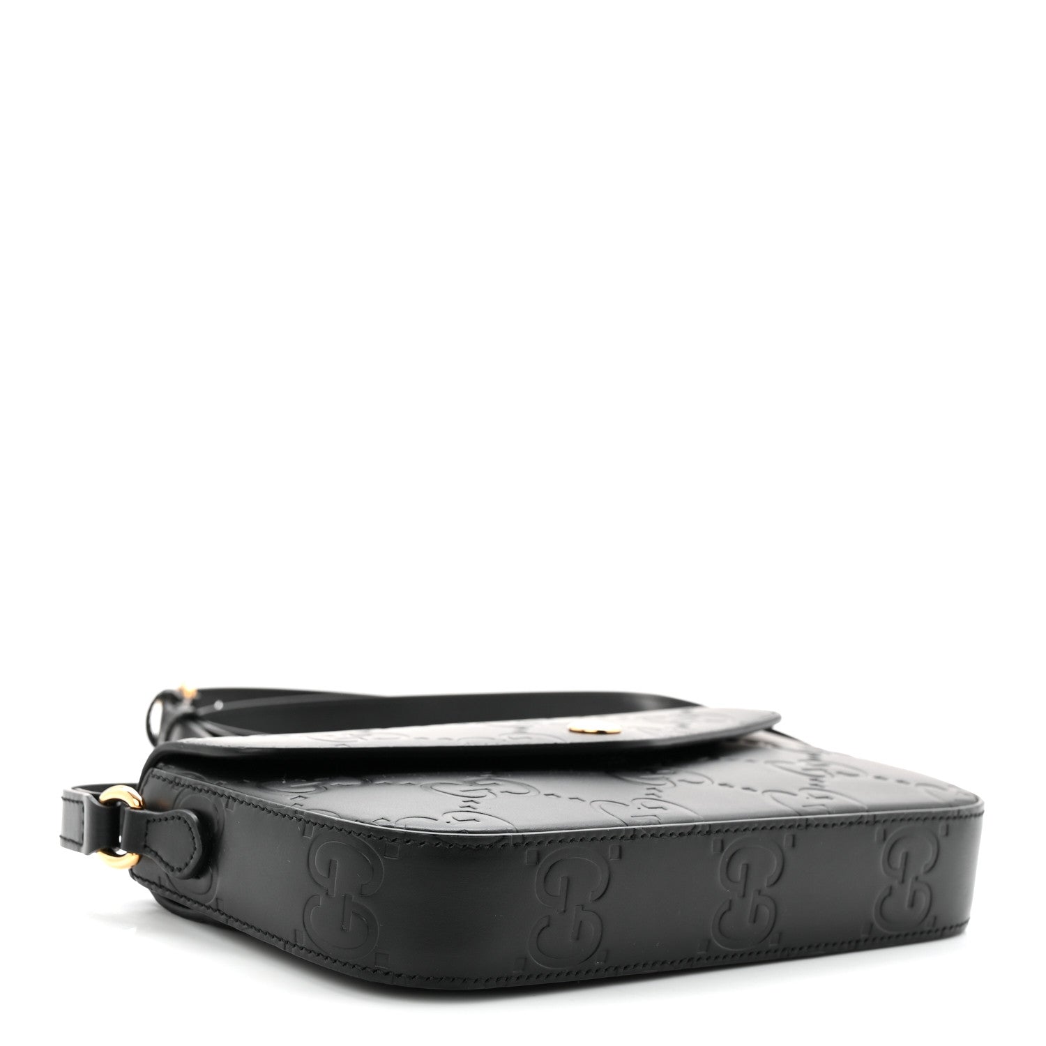 Gucci Gilbert Calfskin GG Super Mini Shoulder Bag Black