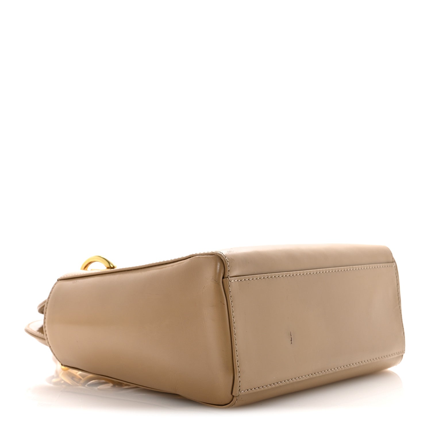 Christian Dior Patent Mini Lady Dior Beige