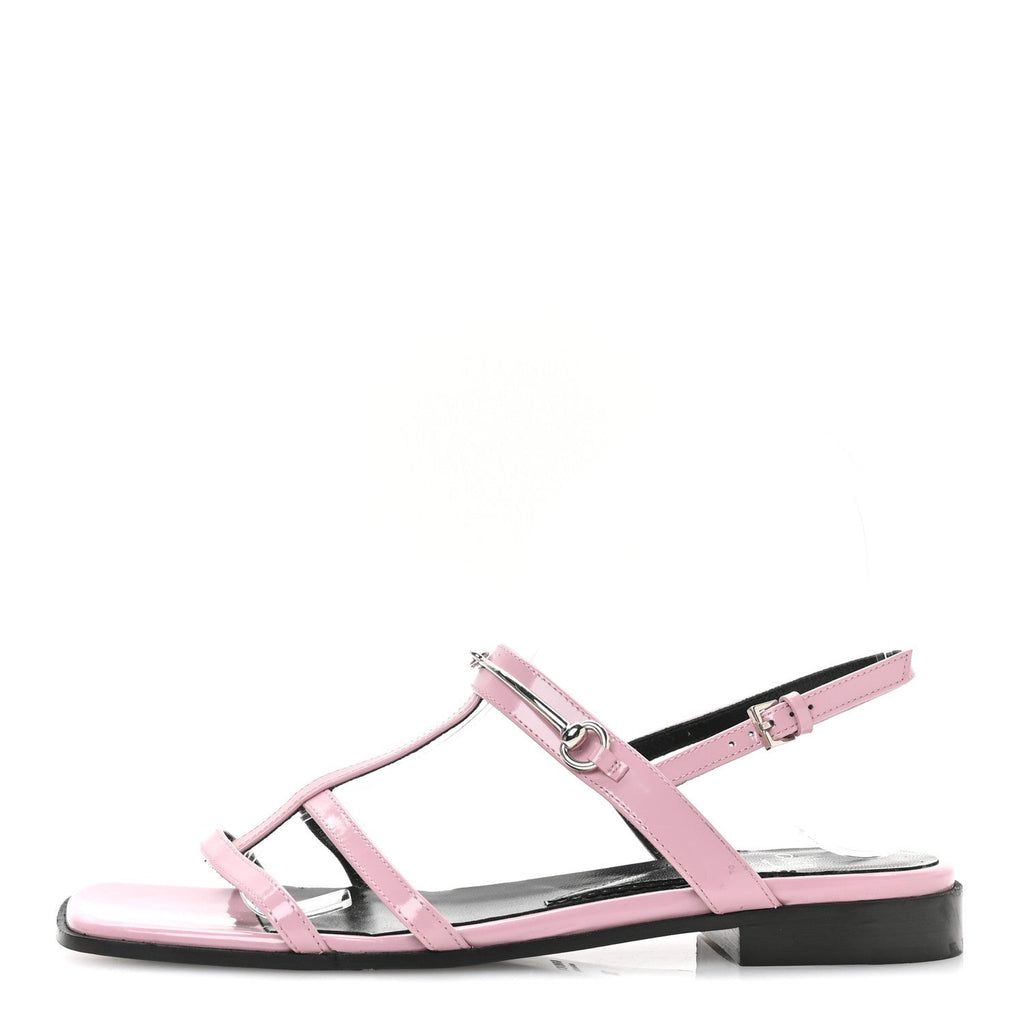 Gucci Calfskin Horsebit Divine Slingback Sandals 36 Pink