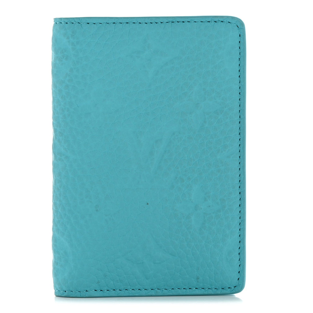 Louis Vuitton Taurillon Monogram Pocket Organizer Turquoise