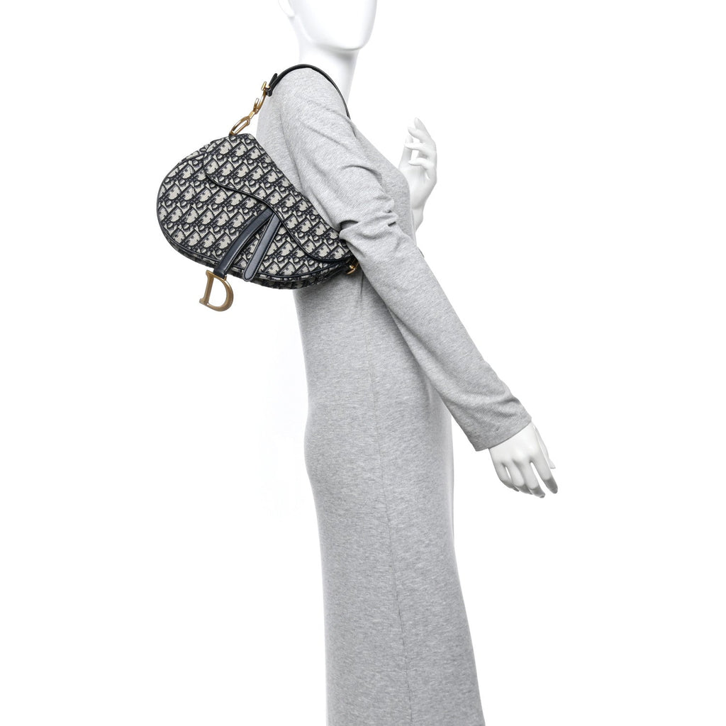 Christian Dior Oblique Saddle Bag Blue