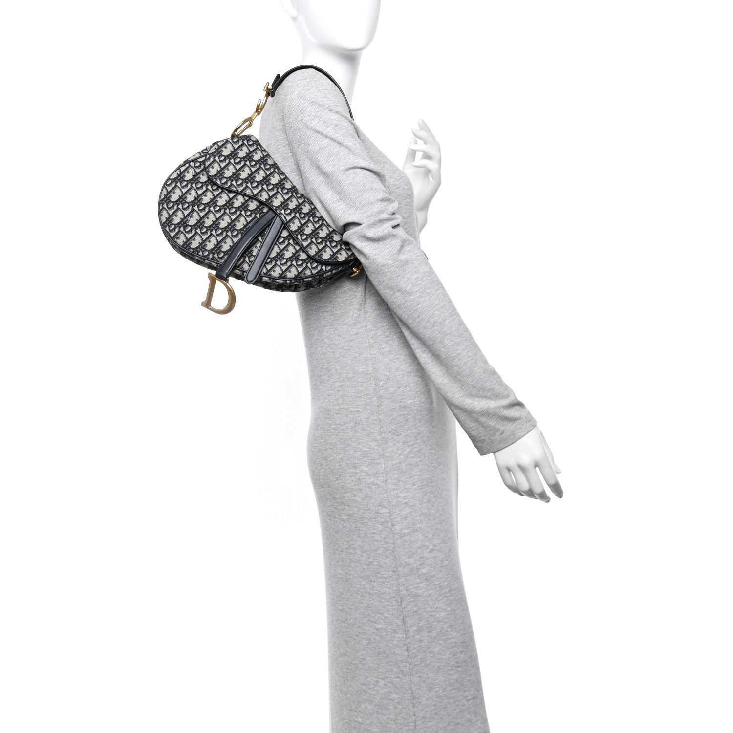 Christian Dior Oblique Saddle Bag Blue