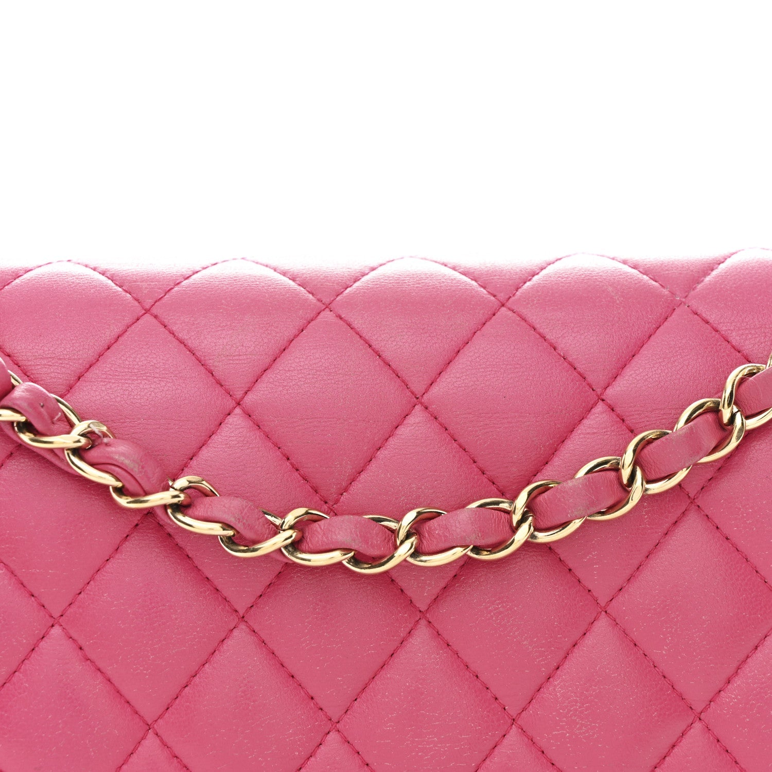 Chanel Lambskin Quilted Medium Double Flap Fuchsia
