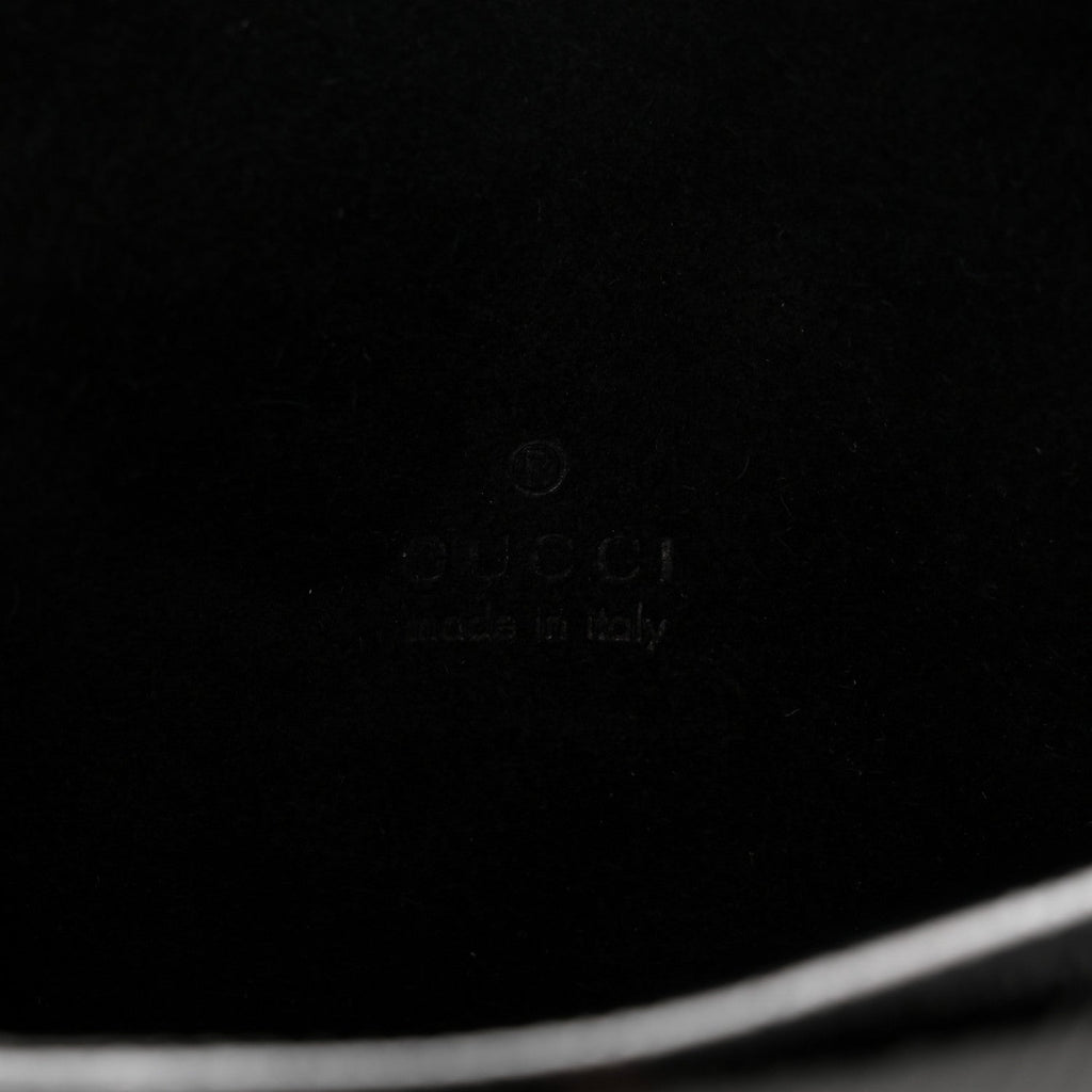 Gucci Crinkled Patent Super Mini Dionysus Shoulder Bag Black