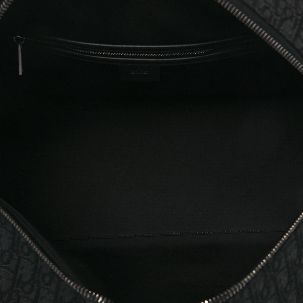 Christian Dior Oblique Jacquard Grained Calfskin Lingot 50 Black