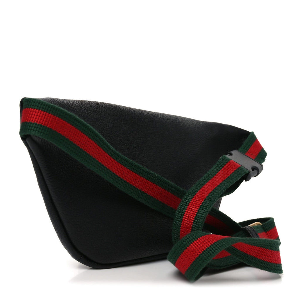 Gucci Grained Calfskin Logo Belt Bag Black