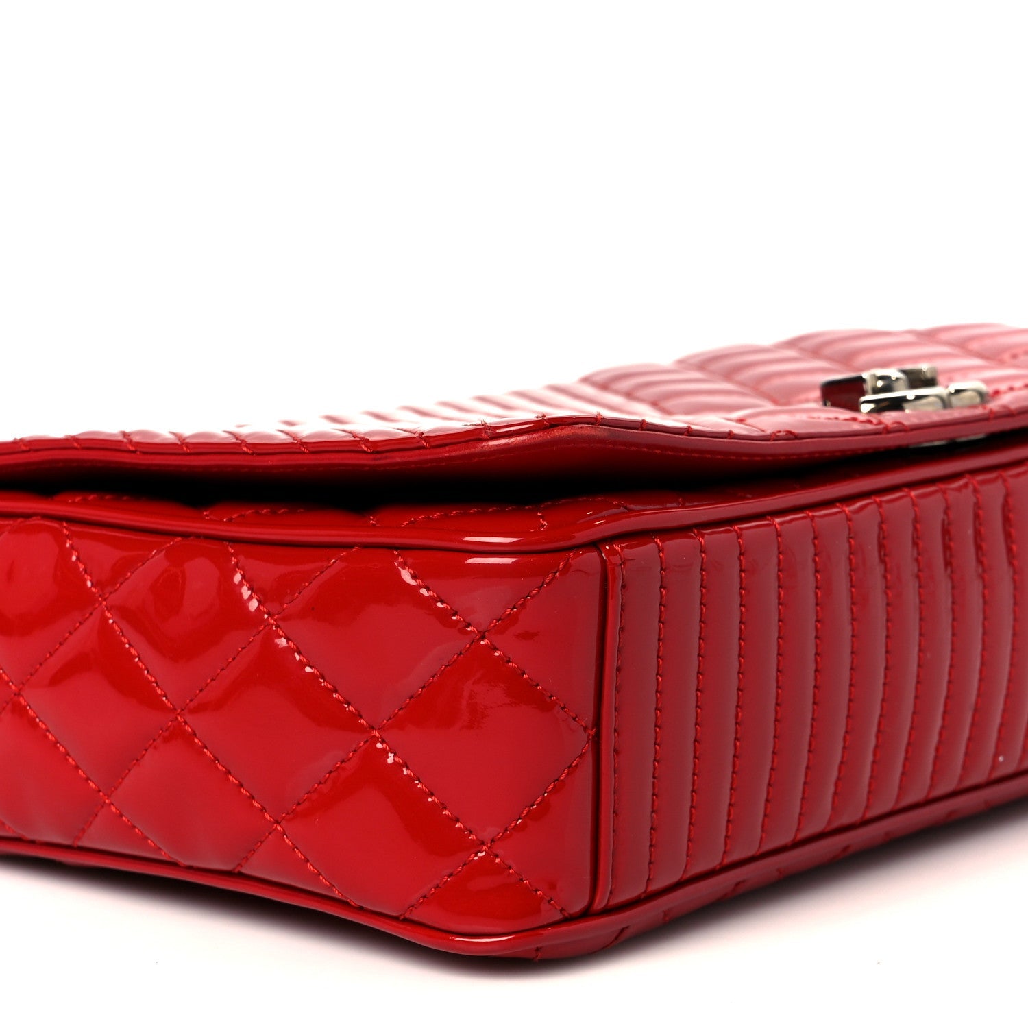Chanel Patent Quilted Medium Coco Boy Flap Red