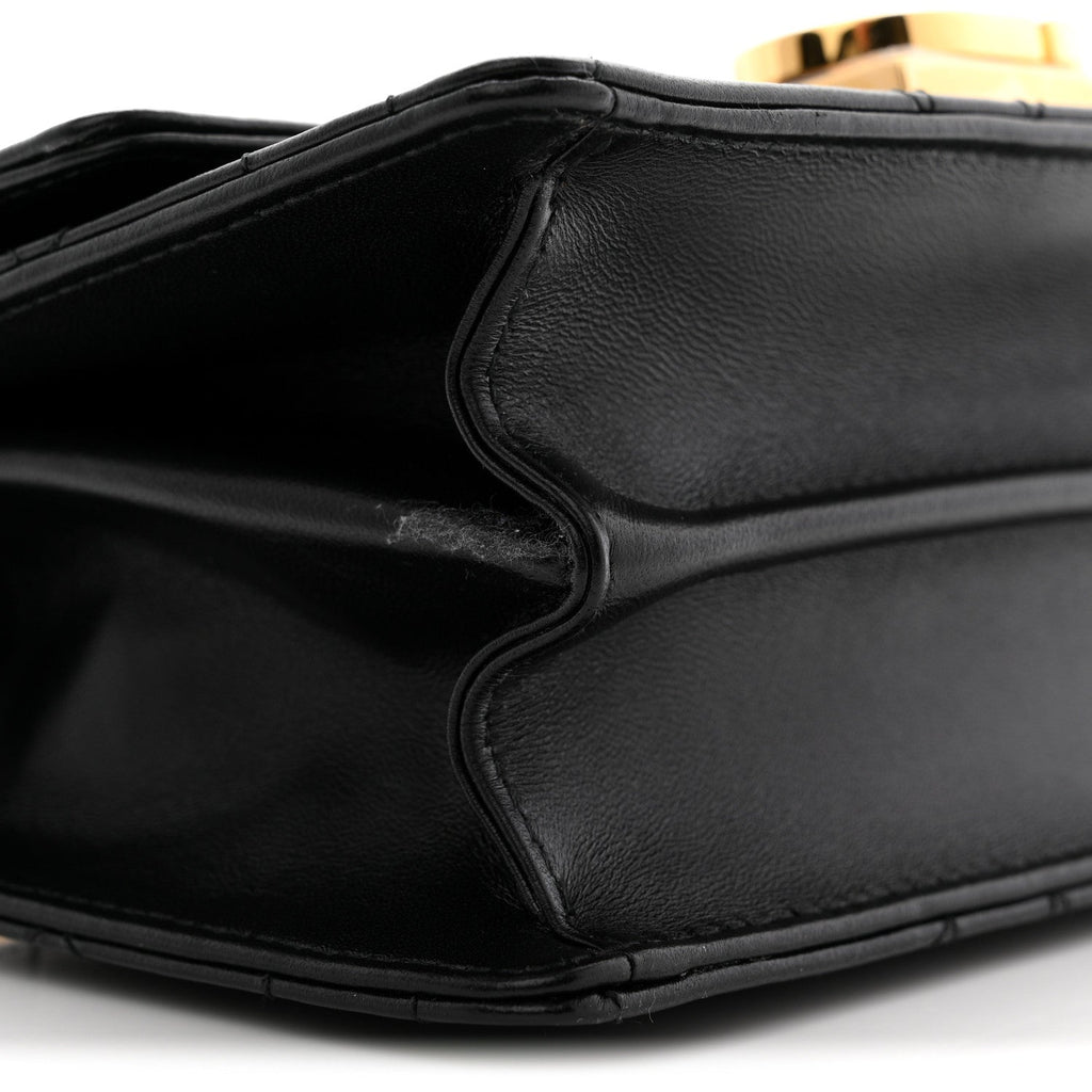 Christian Dior Calfskin Cannage Mini Ange Bag Black