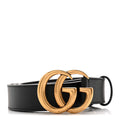 Gucci Calfskin Double G 30mm Belt 80 32 Black
