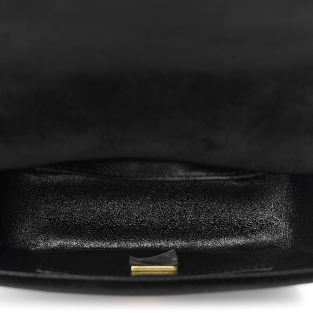 Chanel Velvet Quilted Crystal CC Mini Flap Black