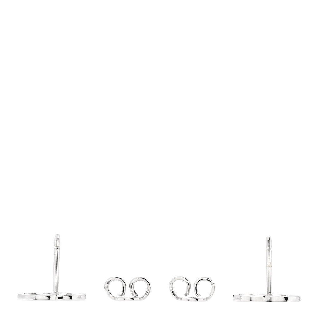 Gucci 18K White Gold Running G Stud Earrings