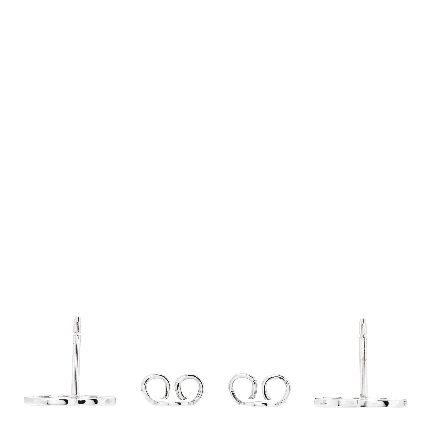 Gucci 18K White Gold Running G Stud Earrings