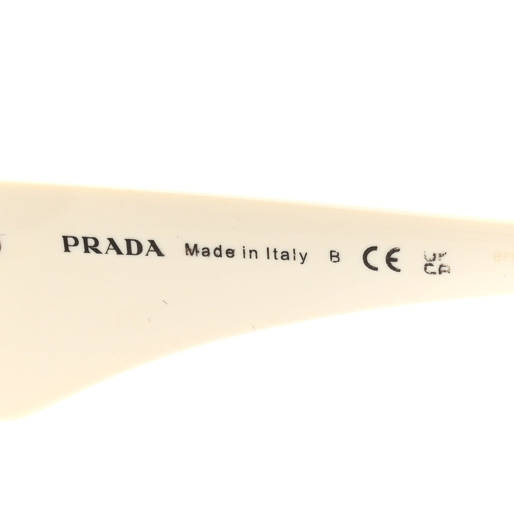Prada Acetate Oval Symbole Sunglasses SPR 20Z White