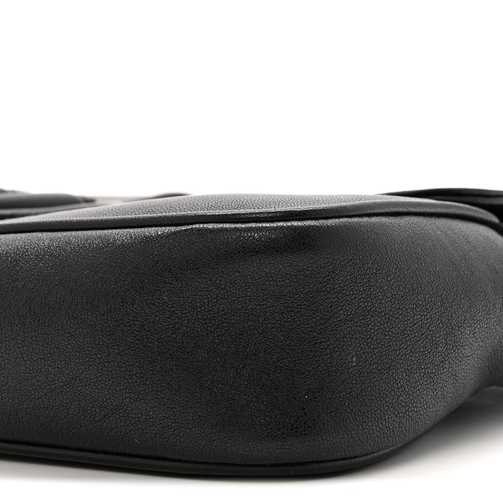 Gucci Goatskin Small GG Monochrome Aphrodite Shoulder Bag Black