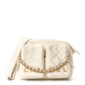 Chanel Calfskin Quilted Small Camera Case White