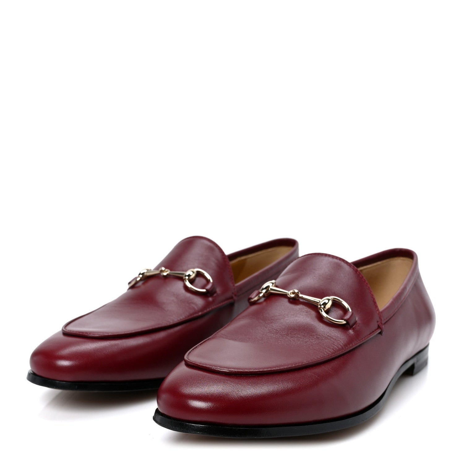 Gucci Betis Glamour Calfskin Womens Jordaan Loafers 39.5 Rosso Ancora
