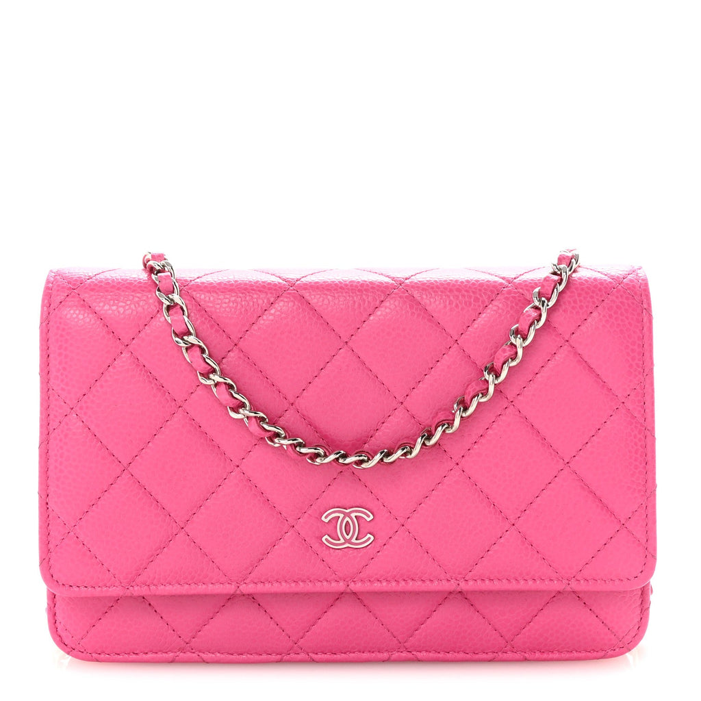 Chanel Caviar Quilted Wallet on Chain WOC Pink