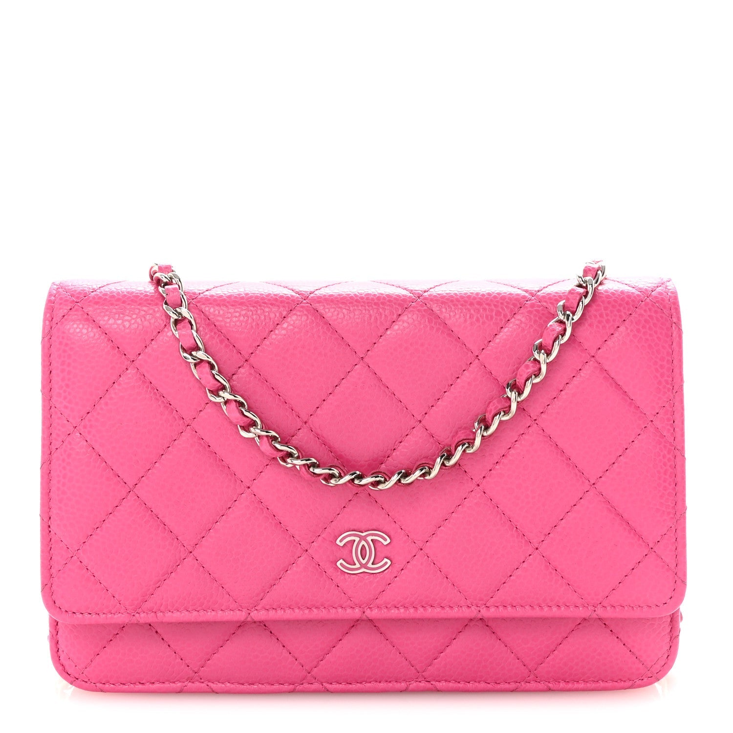 Chanel Caviar Quilted Wallet on Chain WOC Pink