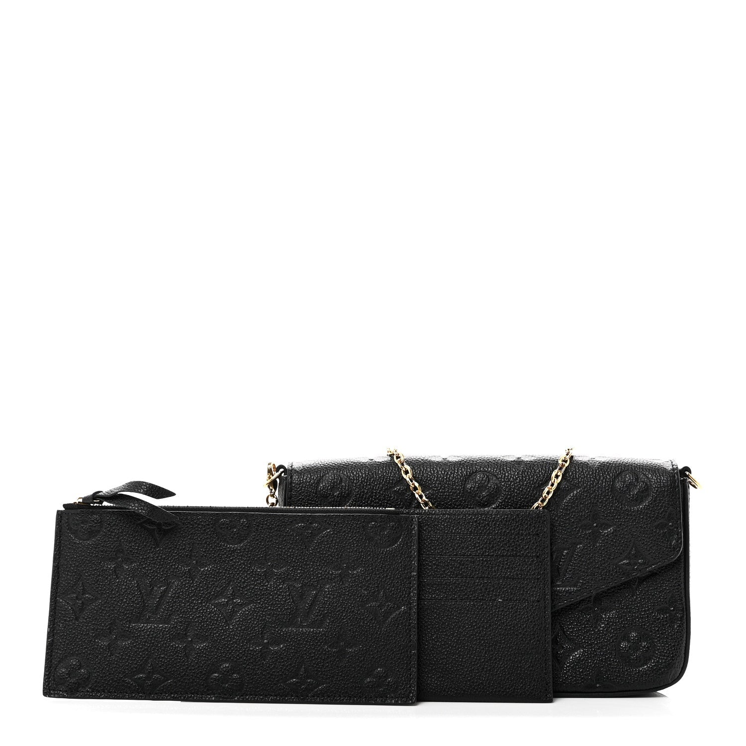 Louis Vuitton Empreinte Pochette Felicie Chain Wallet Black