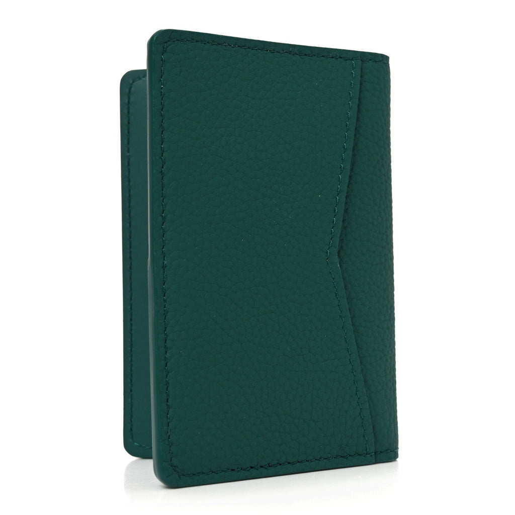 Louis Vuitton Grained Calfskin Aerogram Pocket Organizer Forest Green