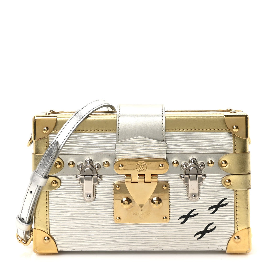 Louis Vuitton Metallic Epi Petite Malle Silver