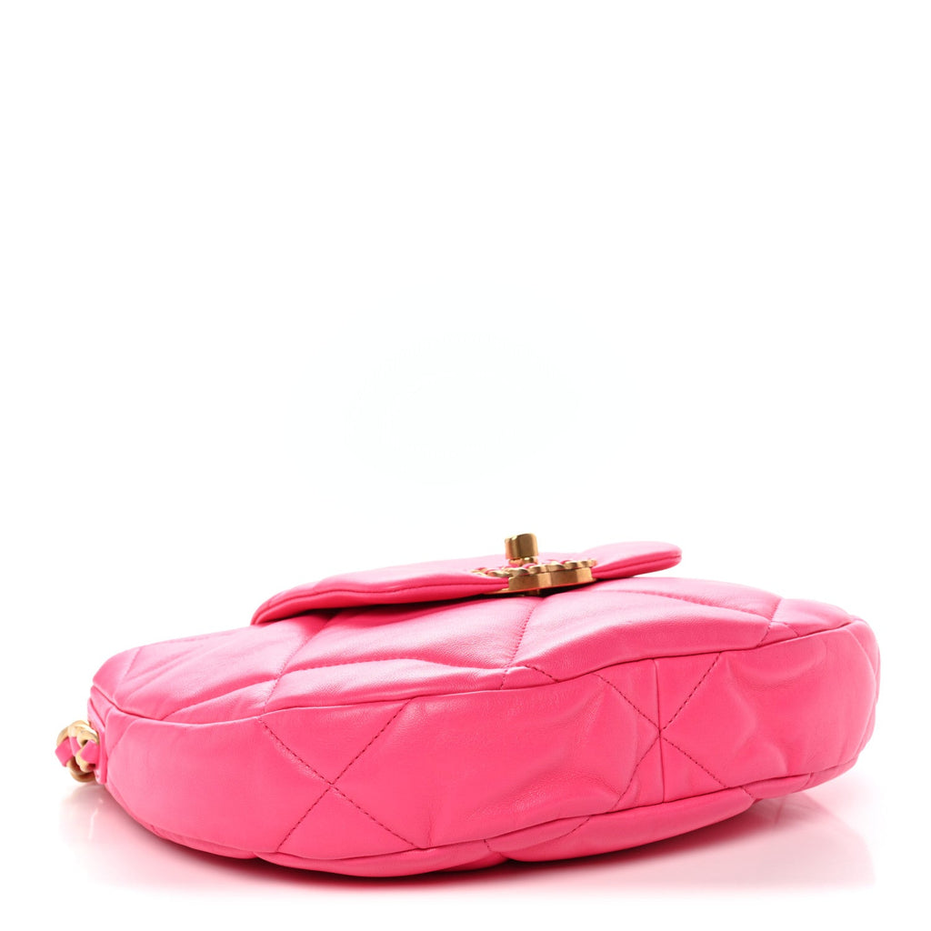 Chanel Lambskin Quilted Chanel 19 Hobo Pink