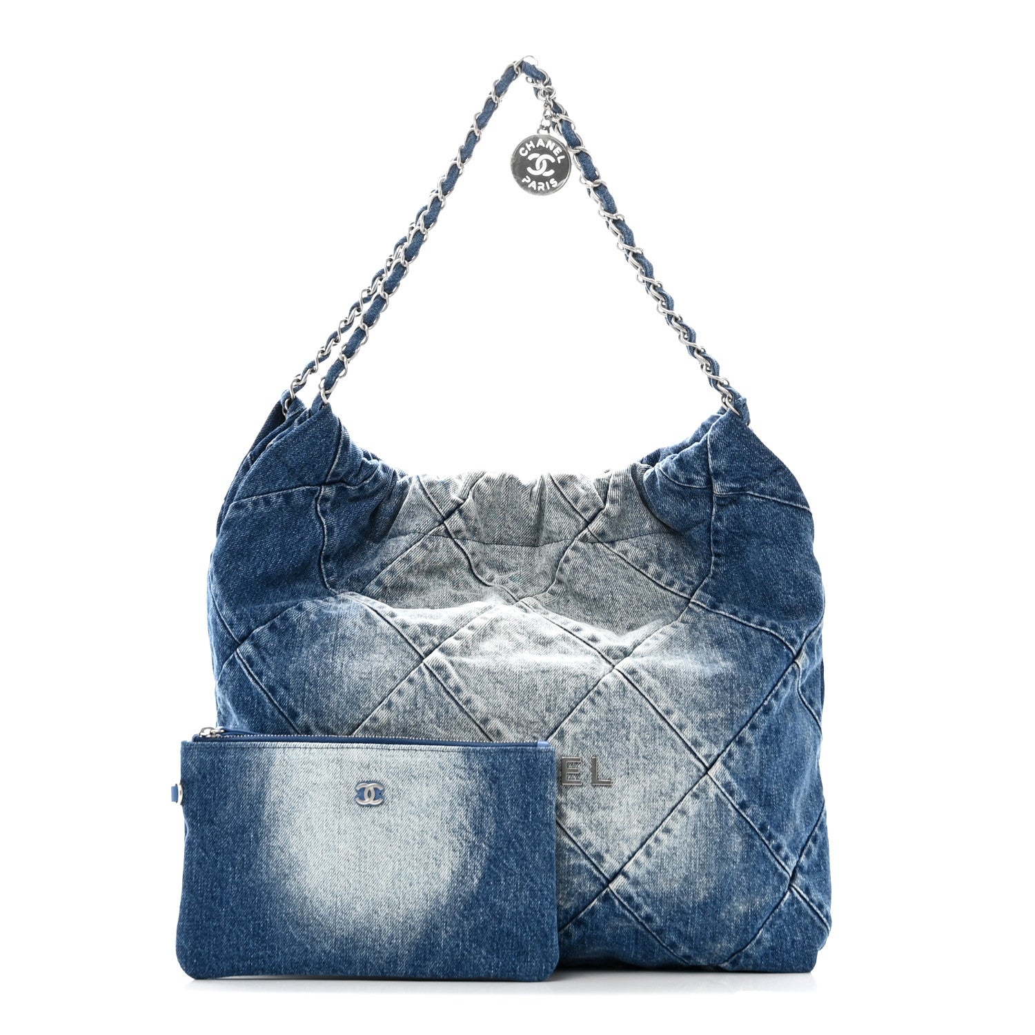 Chanel Denim Quilted Chanel 22 Blue