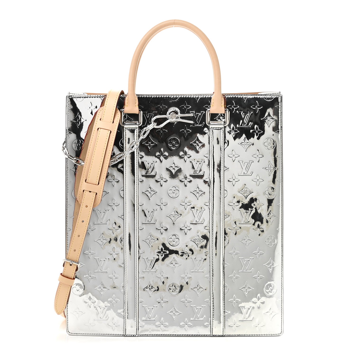 Louis Vuitton Monogram Mirror Sac Plat NM Silver