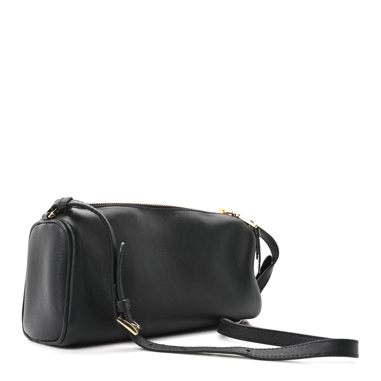 Prada Calfskin Triangle Pouch Shoulder Bag Black
