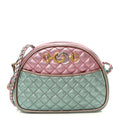 Gucci Laminated Nappa Trapuntata Mini Zumi Dome Shoulder Bag Rosa Lago Rame